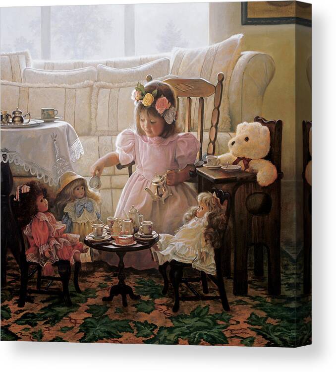Girl Canvas Print featuring the painting Cream and Sugar by Greg Olsen