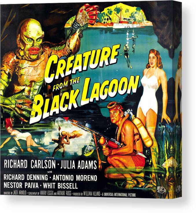 1950s Movies Canvas Print featuring the photograph Creature From The Black Lagoon by Everett