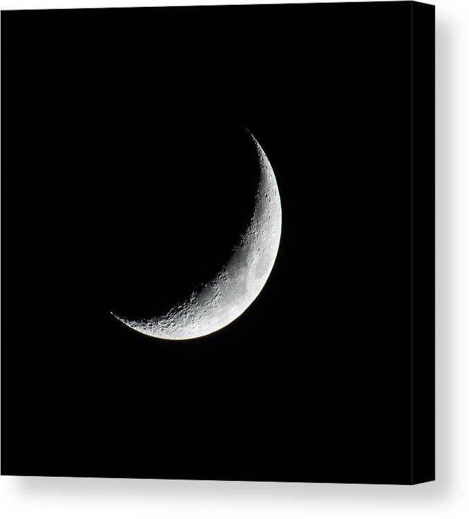 Crescent Moon Canvas Print featuring the photograph Crescent Moon by Darryl Hendricks