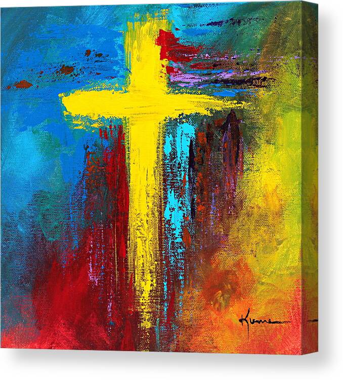 Christian Canvas Print featuring the painting Cross No.2 by Kume Bryant