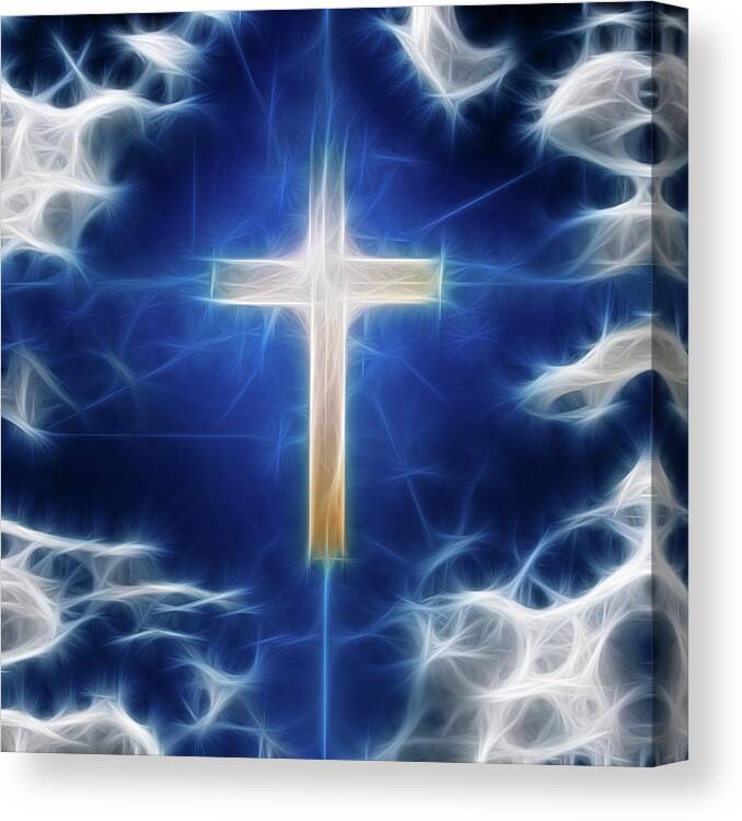Cross Canvas Print featuring the digital art Cross Abstract by Bruce Rolff