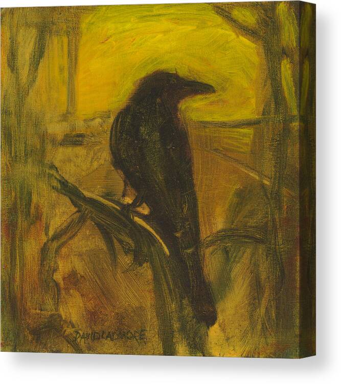 Bird Canvas Print featuring the painting Crow 21 by David Ladmore