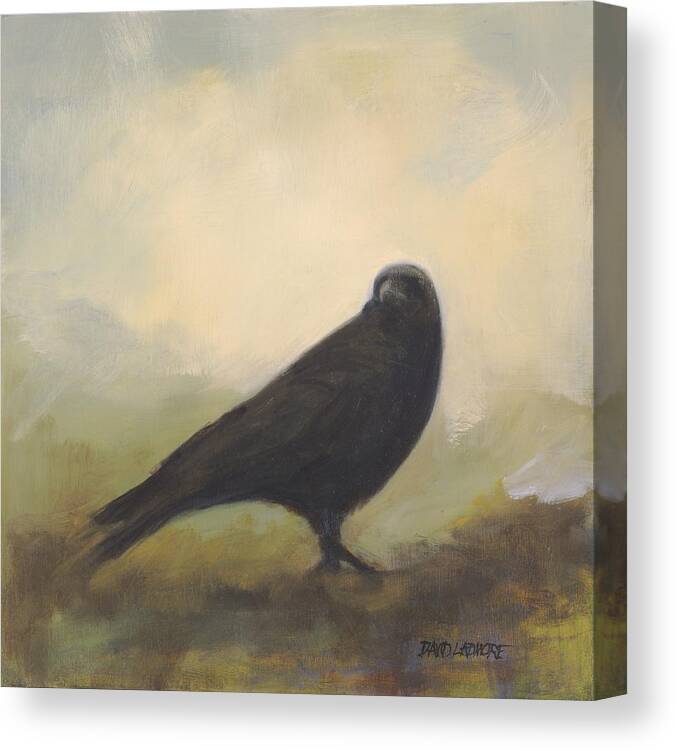 Bird Canvas Print featuring the painting Crow 24 by David Ladmore