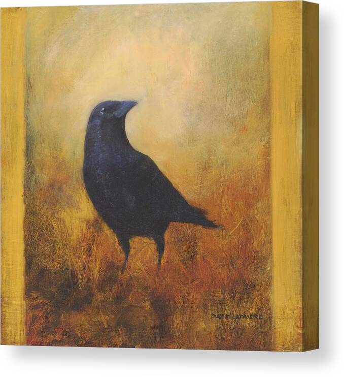 Bird Canvas Print featuring the painting Crow 25 by David Ladmore