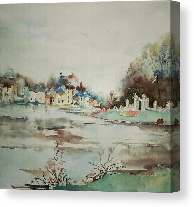 Canvas Print featuring the painting Crue 2018 High water 2018 by Kim PARDON