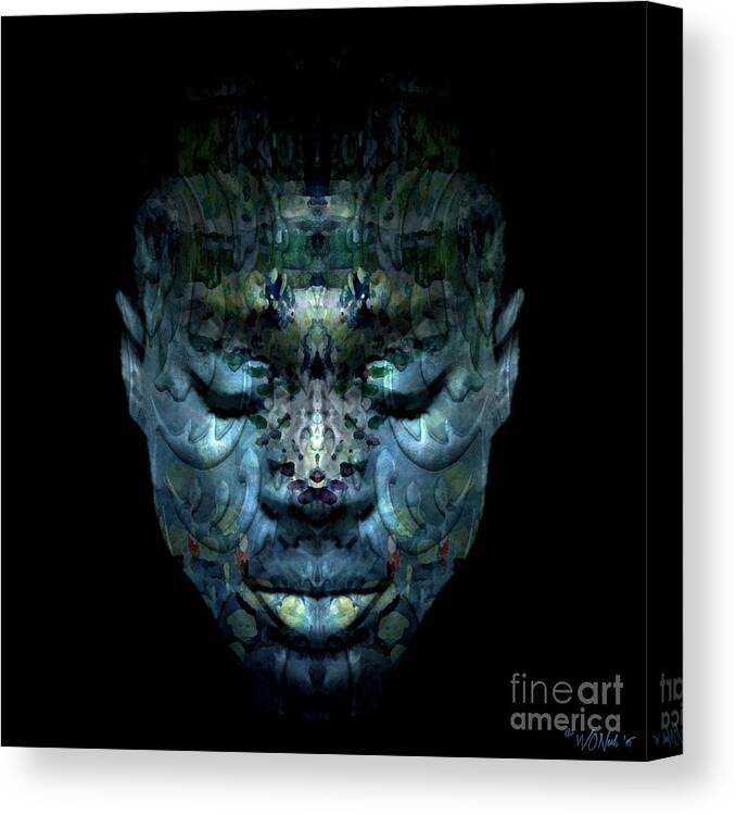 Faces Canvas Print featuring the digital art Cryptofacia 92 by Walter Neal