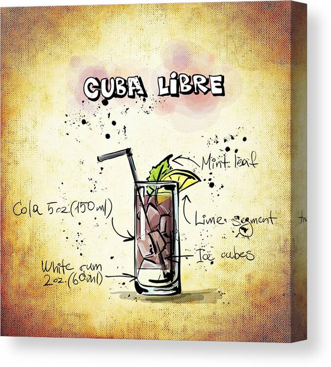 Cuba Libre Canvas Print featuring the digital art Cuba Libre by Movie Poster Prints