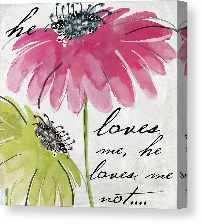 Watercolor Daisy Canvas Print featuring the painting Daisy Morning II by Mindy Sommers