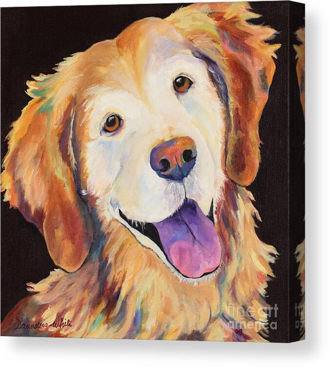 Pet Portraits Canvas Print featuring the painting Daisy by Pat Saunders-White