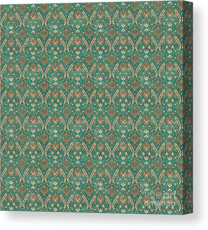 Damask Canvas Print featuring the digital art Damask Pattern-JP-A by Jean Plout
