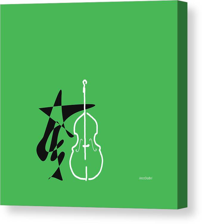 Bass Teacher Canvas Print featuring the digital art Dancing Bass in Green by David Bridburg