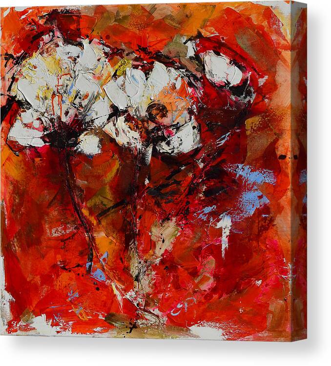 Flowers Canvas Print featuring the painting Dancing Flowers by Elise Palmigiani