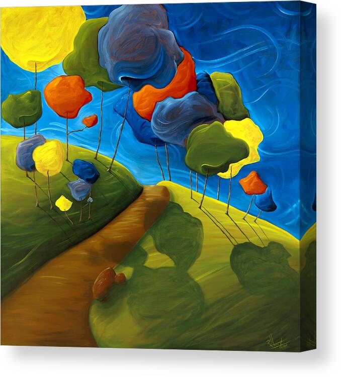Landscape Canvas Print featuring the painting Dancing Shadows by Richard Hoedl