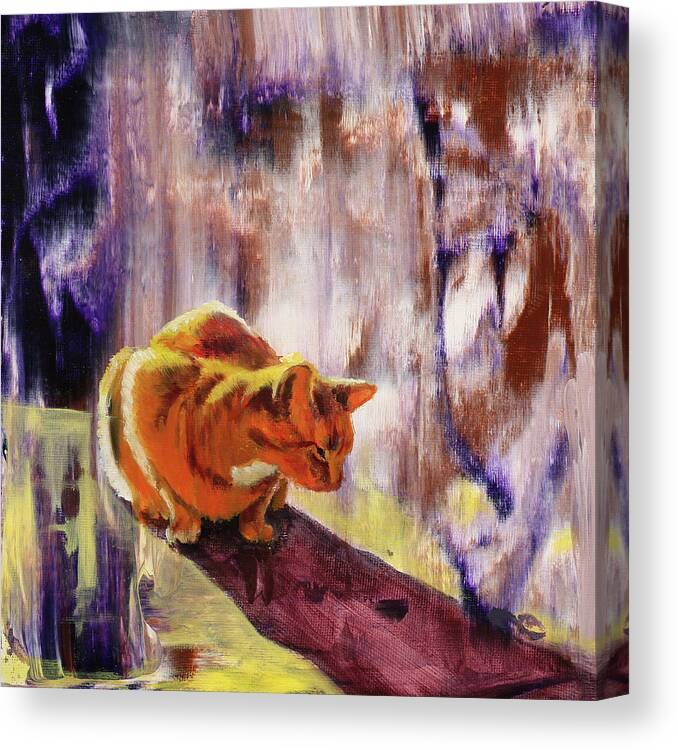 Cat Canvas Print featuring the painting Day Dreaming by Sandi Snead