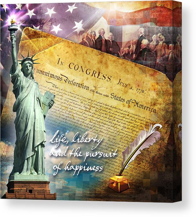 Declaration Canvas Print featuring the digital art Declaration of Independence by Evie Cook