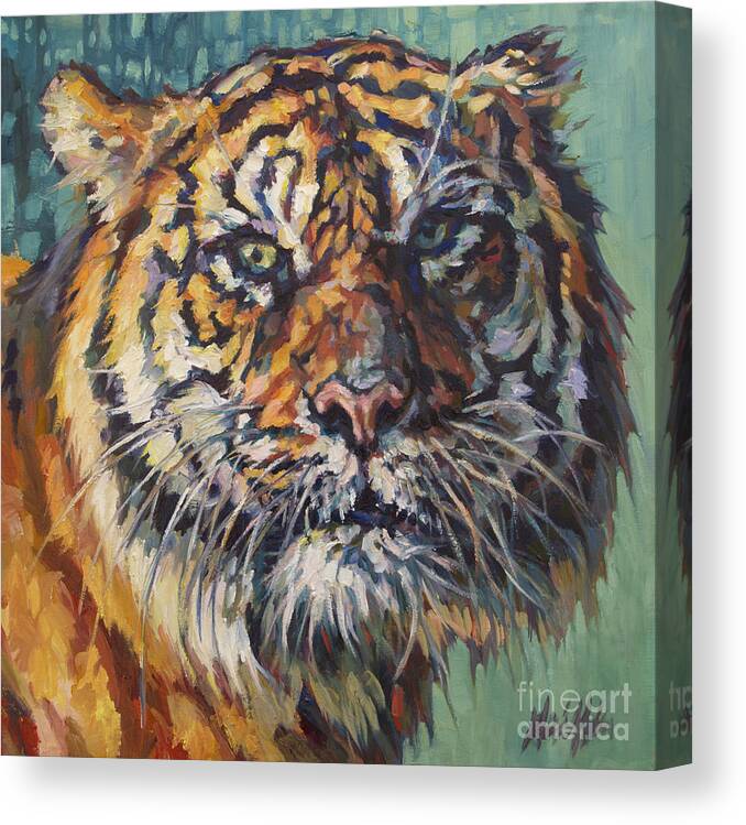 Tiger Canvas Print featuring the painting Deepak by Patricia A Griffin