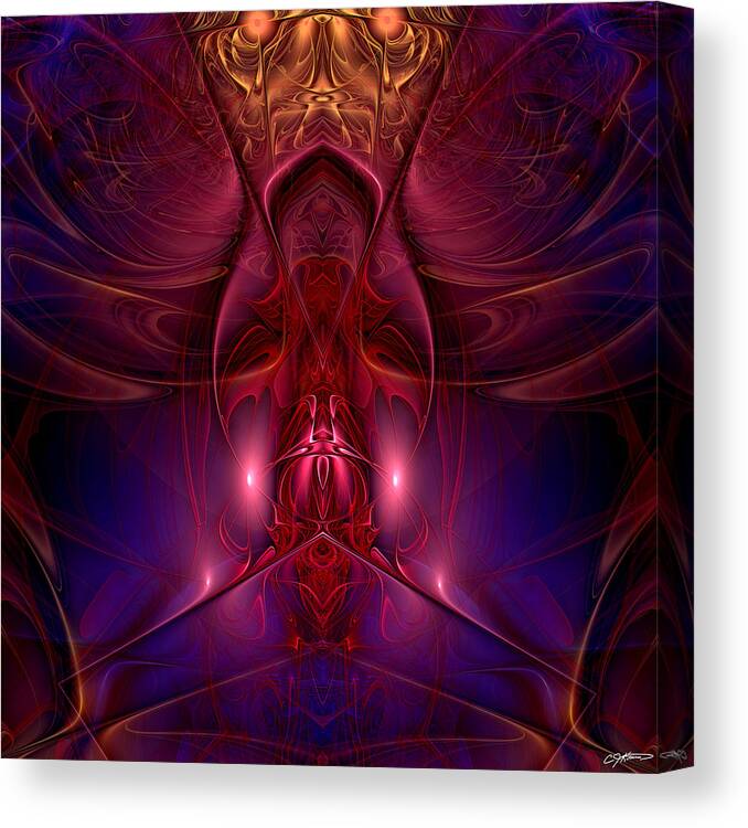 Abstract Canvas Print featuring the digital art Delightful Debi's Descent Into Darkness by Casey Kotas