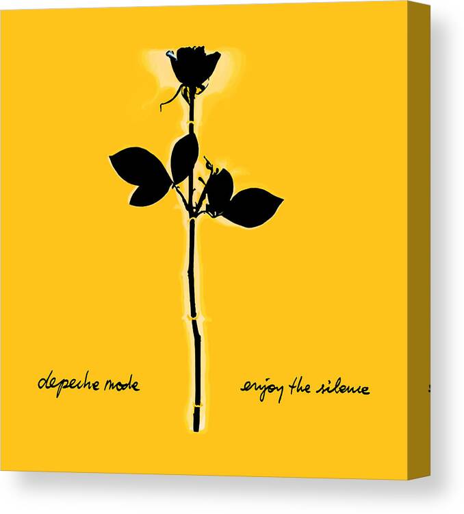 Depeche Mode Canvas Print featuring the digital art Enjoy The Silence Yellow by Luc Lambert