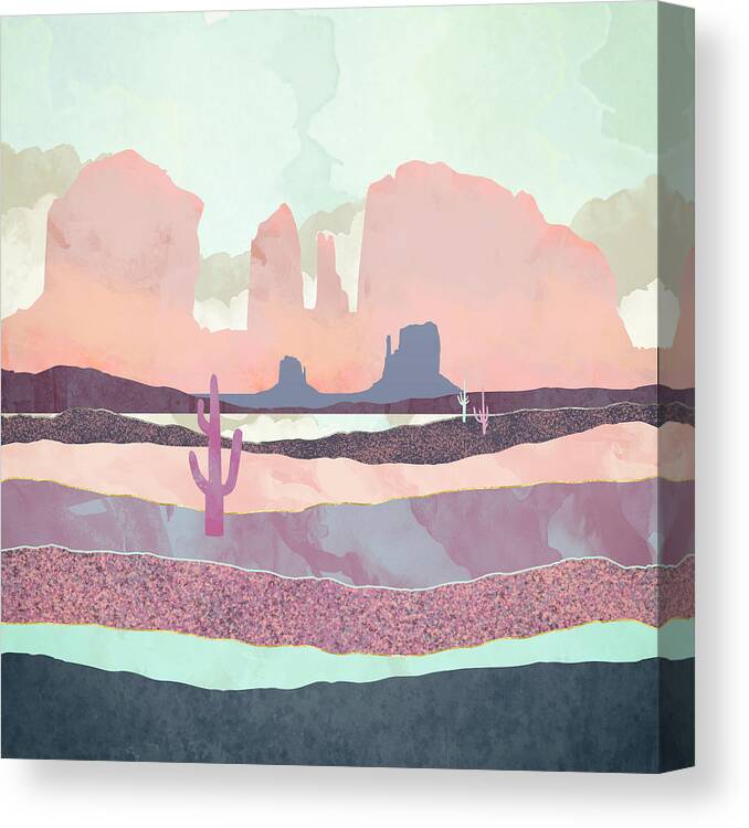 Desert Canvas Print featuring the digital art Desert Dusk Light by Spacefrog Designs