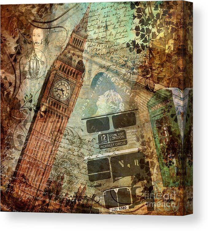 London Canvas Print featuring the painting Destination London by Mindy Sommers