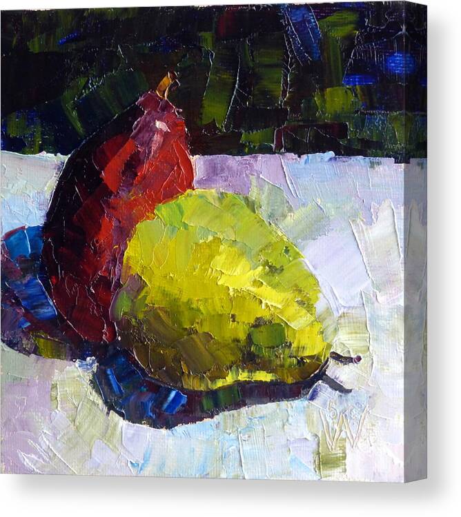 Still Life Canvas Print featuring the painting Deux D'Anjou by Susan Woodward