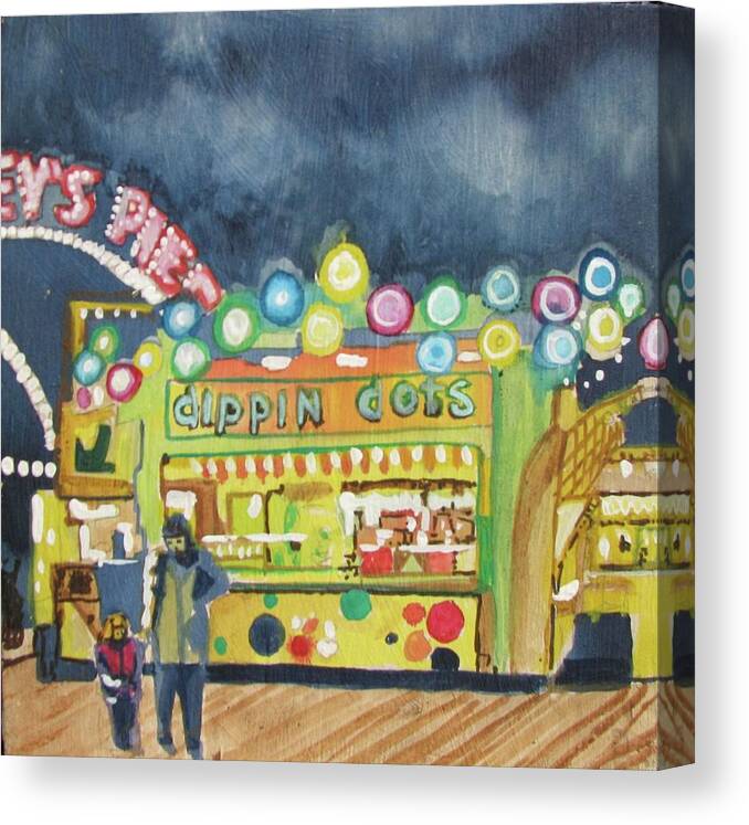 Amusements Canvas Print featuring the painting Dippin the Dots by Patricia Arroyo