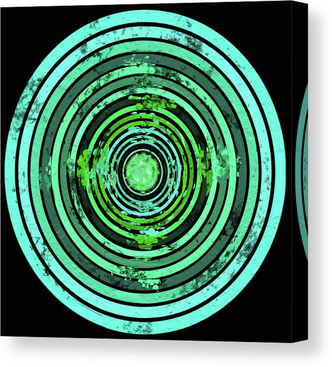 Abstract Canvas Print featuring the digital art Disk2 by SC Heffner