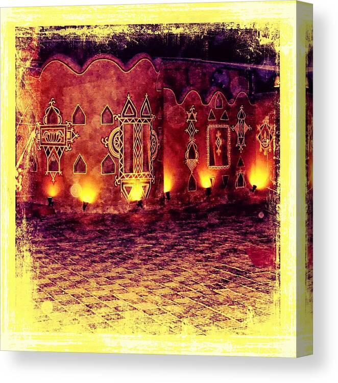 Diwali Canvas Print featuring the photograph Diwali Lamps and Murals Blue City India Rajasthan 2a by Sue Jacobi