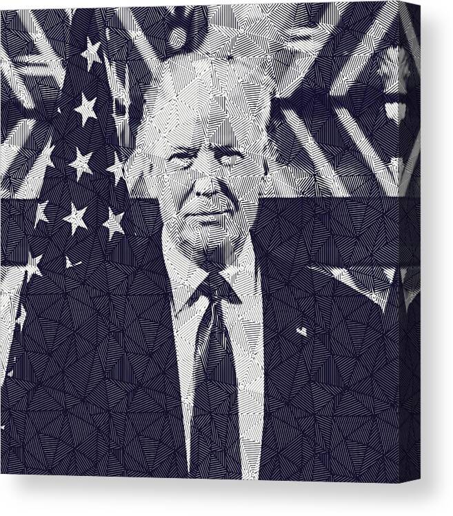 Usa Canvas Print featuring the painting President Donald Trump #1 by Celestial Images