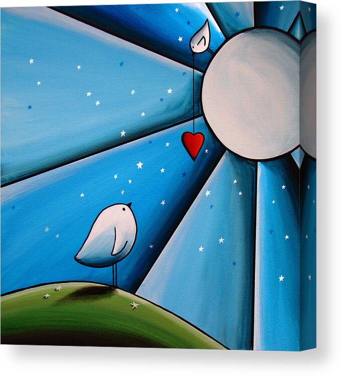 Birds Canvas Print featuring the painting Don't Let The Stars Get In Your Eyes by Cindy Thornton