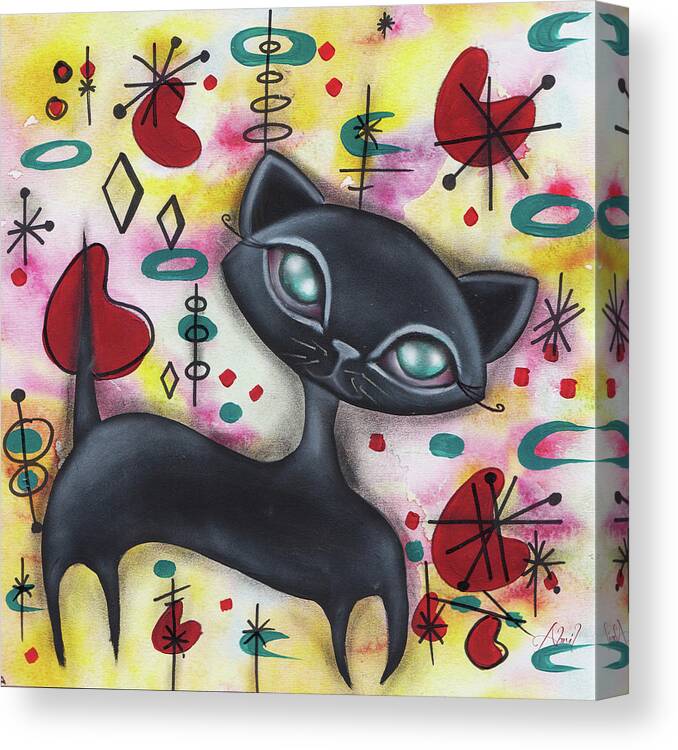 Cat Canvas Print featuring the painting Dorothy Cat by Abril Andrade
