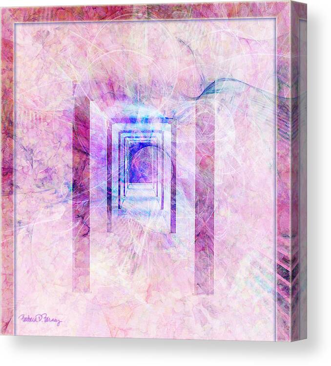 Pink Canvas Print featuring the digital art Down the Hall by Barbara Berney