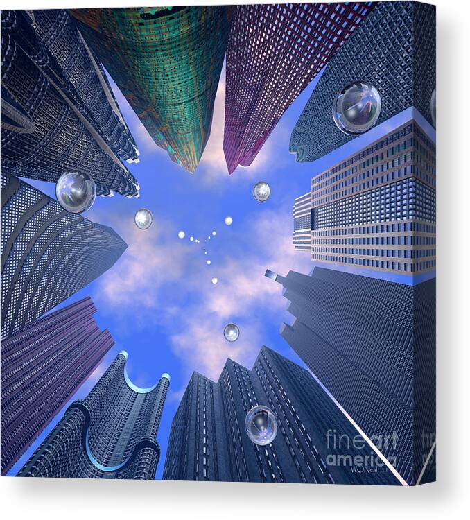 Science Fiction Canvas Print featuring the digital art Drop Matrix 2 by Walter Neal