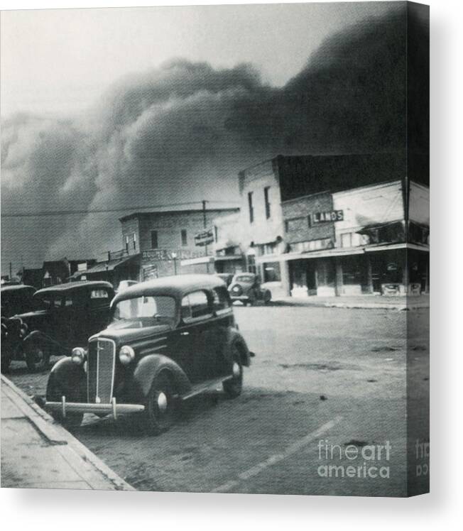 Weather Canvas Print featuring the photograph Dust Bowl Of The 1930s, Elkhart, Kansas by Science Source