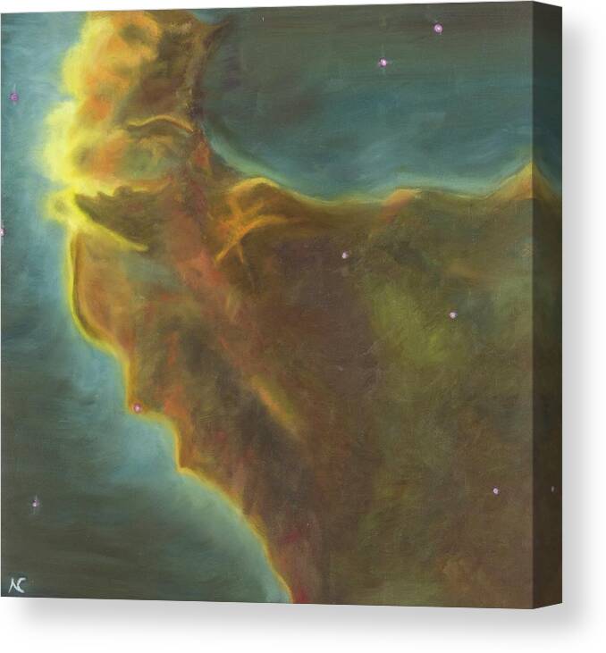 Nebula Canvas Print featuring the painting Eagle Nebula by Neslihan Ergul Colley