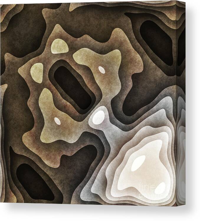Earthen Canvas Print featuring the digital art Earthen Layers Abstract by Phil Perkins