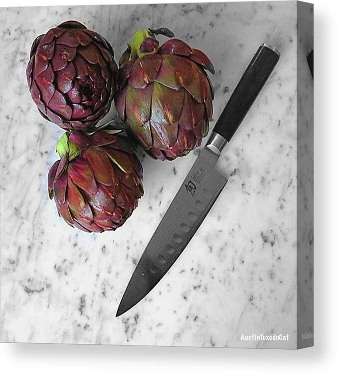 Cooking Canvas Print featuring the photograph Eat Your #veggies. And Yes, These by Austin Tuxedo Cat