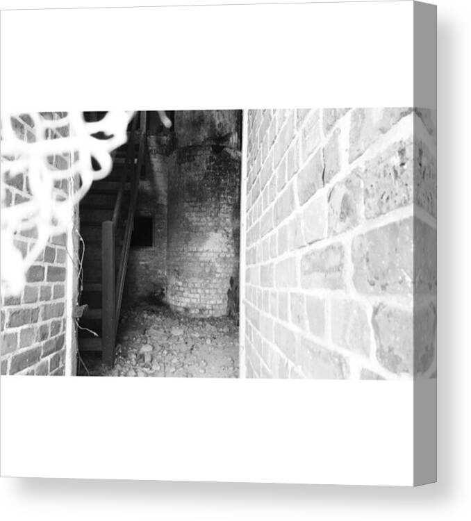 Spooky Canvas Print featuring the photograph Eerie Look Inside The Martello Tower At by Natalie Anne