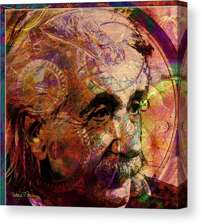 albert Einstein Canvas Print featuring the digital art Einstein by Barbara Berney