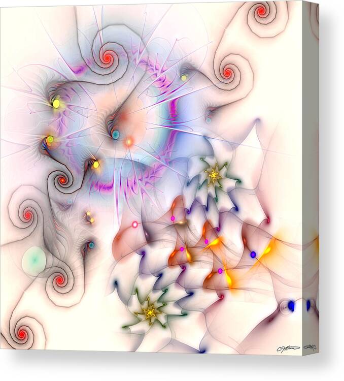 Abstract Canvas Print featuring the digital art Elan by Casey Kotas