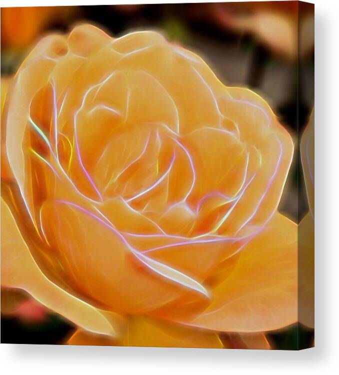 Plant Canvas Print featuring the photograph Electric Yellow Rose by Michael Moriarty