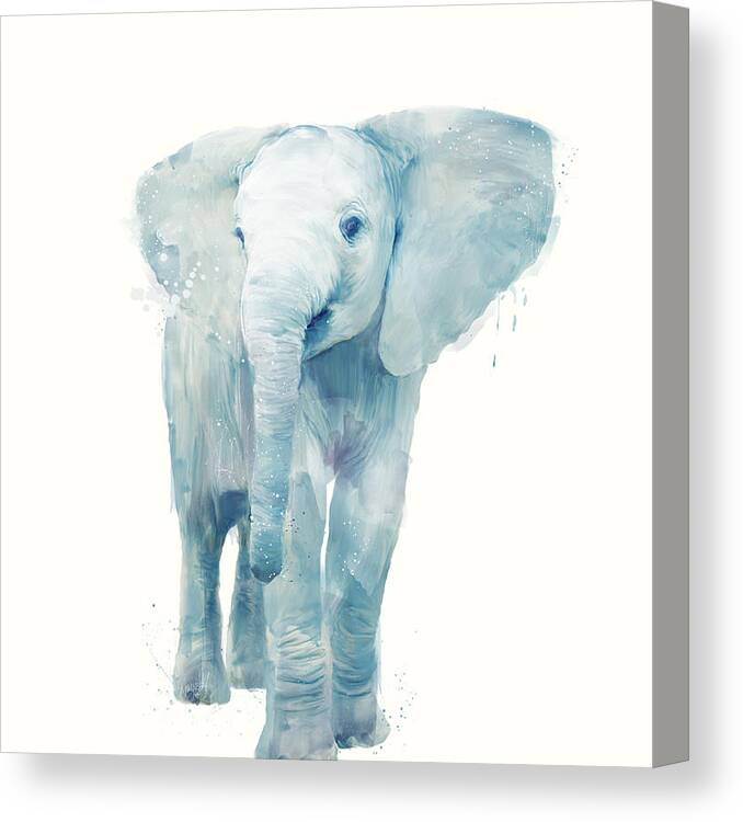Elephant Canvas Print featuring the painting Elephant by Amy Hamilton