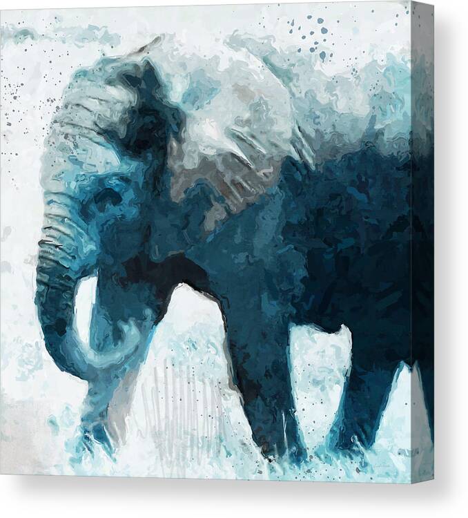 Elephant Canvas Print featuring the digital art Elephant- Art by Linda Woods by Linda Woods