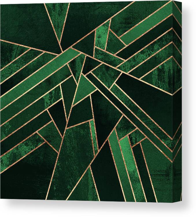 Graphic Canvas Print featuring the digital art Emerald Night by Elisabeth Fredriksson