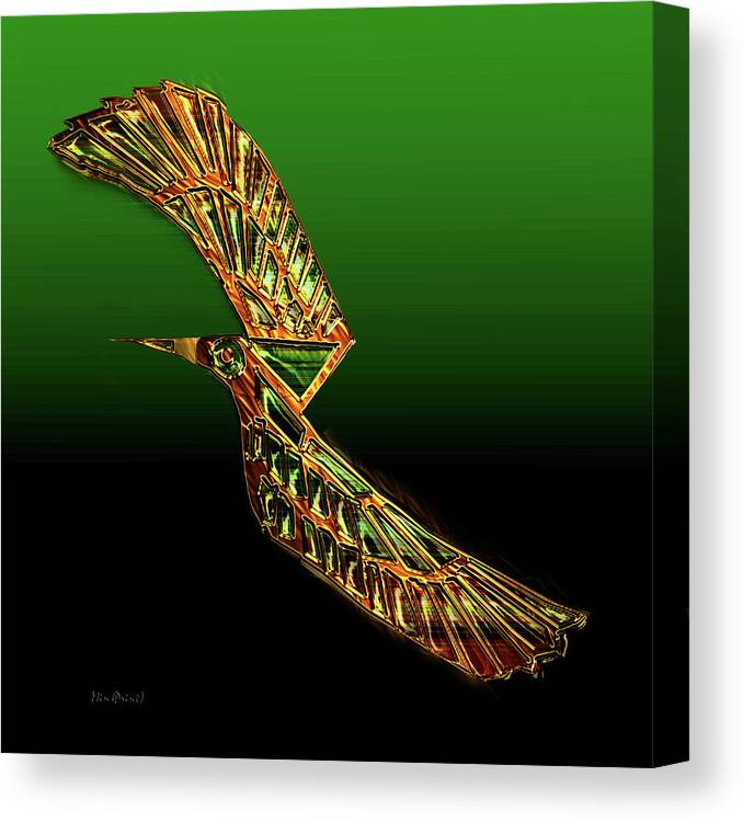 Birds Canvas Print featuring the digital art Emerald Wings by Asok Mukhopadhyay