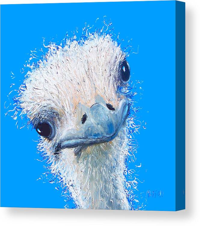 Emu Canvas Print featuring the painting Emu painting by Jan Matson