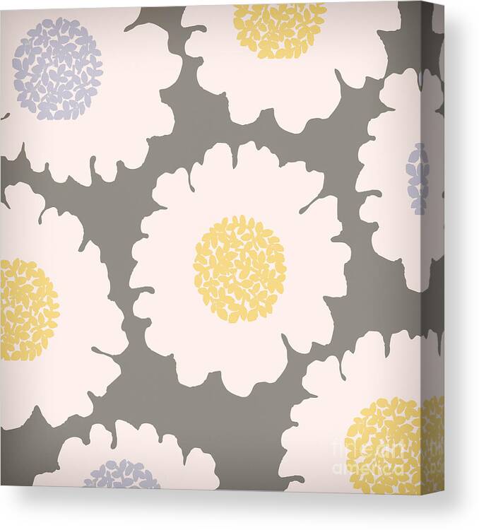 White Flowers Canvas Print featuring the painting English Garden White Flower Pattern by Mindy Sommers