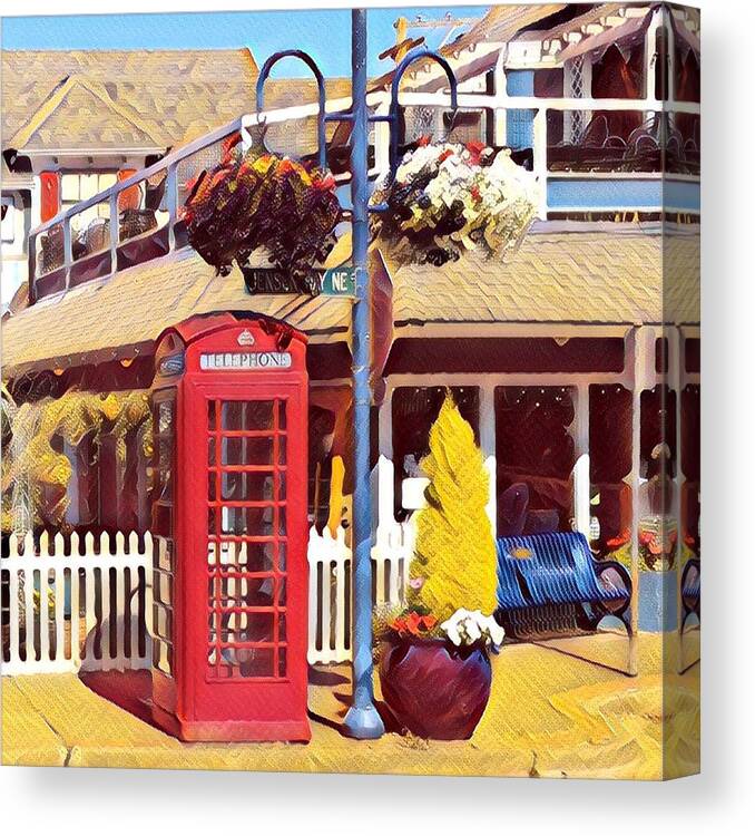 Phone Booth Canvas Print featuring the photograph English Phone Booth by Jerry Abbott