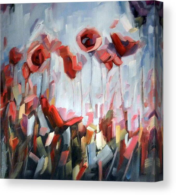 Abstract Canvas Print featuring the painting Enraptured by Holly Van Hart
