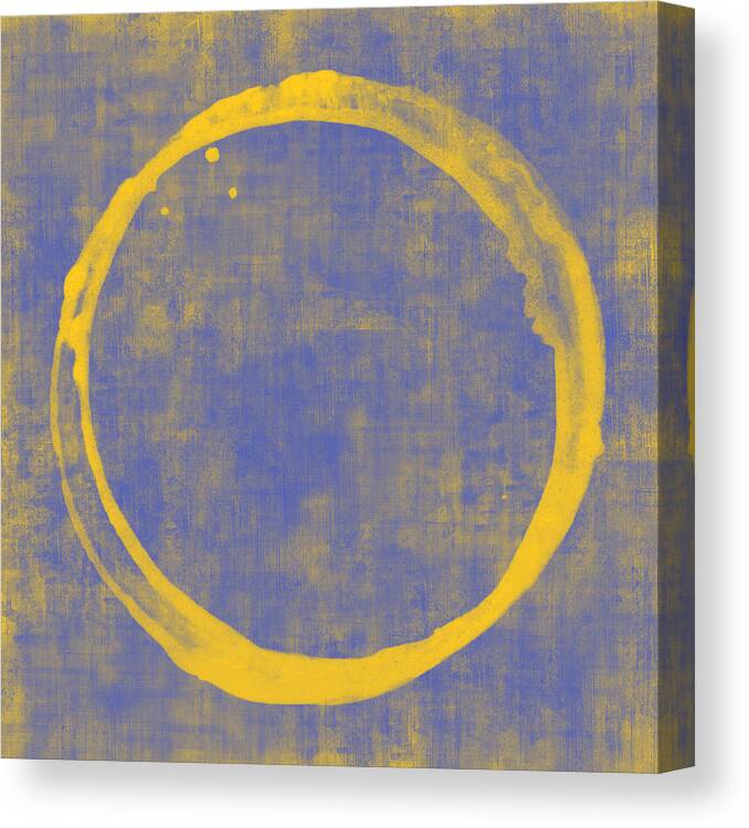 Circle Enso Blue Yellow Zen Color Abstract Art Prints Modern Art Canvas Art Print Gallery Print Fine Art Canvas Print featuring the painting Enso 1 by Julie Niemela